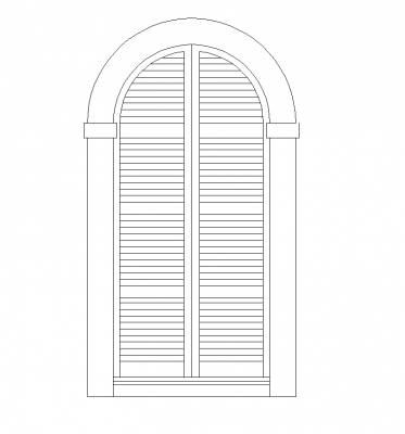 Arch louvre doors CAD block dwg