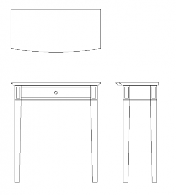 Telephone table DWG CAD drawing