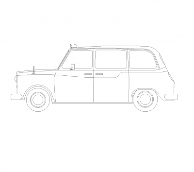 London taxi elevation DWG drawing
