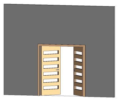 Double Doors 6 sections Glass Revit Family