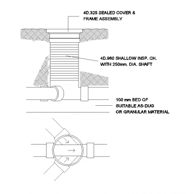 Flache Inspektionskammer DWG CAD-Zeichnung
