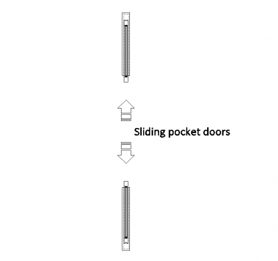 Sliding pocket doors plan DWG