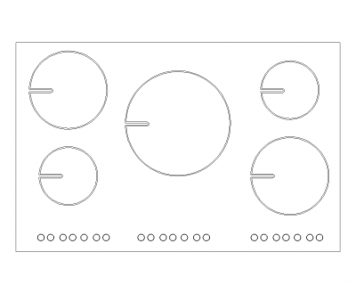 Induction hob plan view DWG 