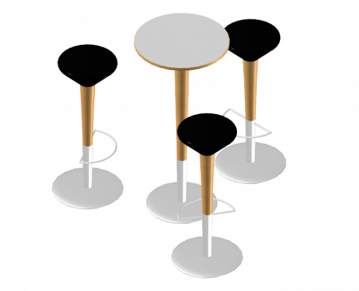 Bar table and chairs 3ds max models