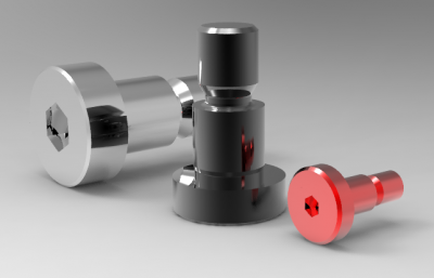 Autodesk Inventor 3D CAD Model of Steel Cylinder Head Shoulder Bolt-m8-L10