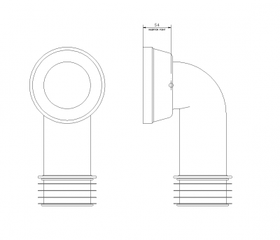 90° Bend WC Connector dwg 