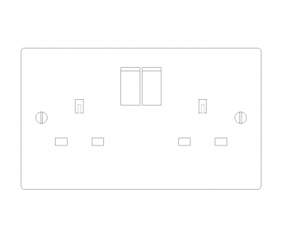 Double wall socket elevation view dwg