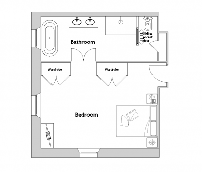 Large hotel room layout design dwg