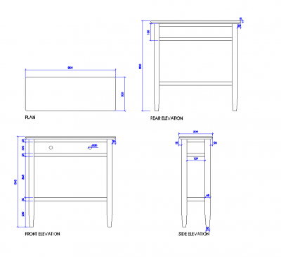 Console table dwg 