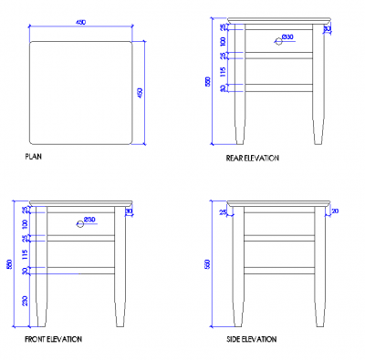 End table dwg 