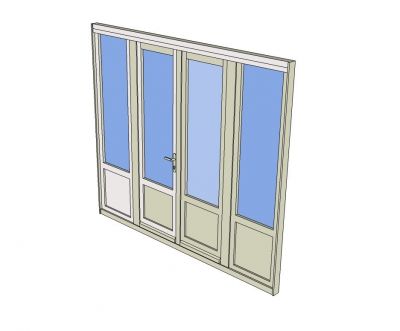 ドアと窓のセットのスケッチアップモデル