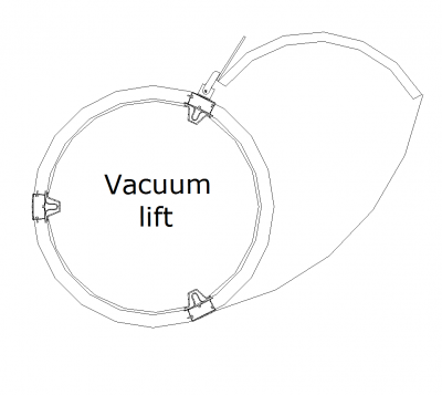 CAD-Zeichnung mit Vakuumlift