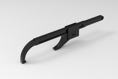 Autodesk Inventor ipt file 3D CAD Model of   Adjustable hook wrench:  	A(mm)=5	     B(mm)=8	L(mm)=360	Mass(kg)=0.8