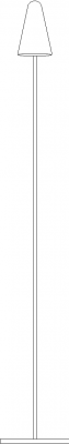 1913mm Height Standing Lamp Front Elevation dwg Drawing