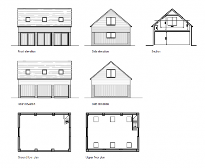 Two storey double garage AutoCAD download .dwg