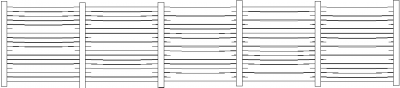 1981mm Height Vertical Steel Fence with Tubular Post Front Elevation dwg Drawing