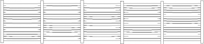 1981mm Height Vertical Steel Fence with Tubular Post Rear Elevation dwg Drawing
