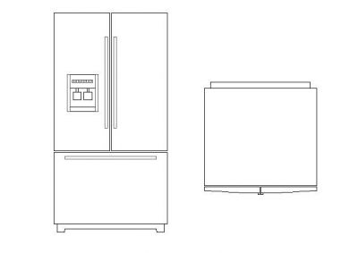 Холодильник - План & Elev 01