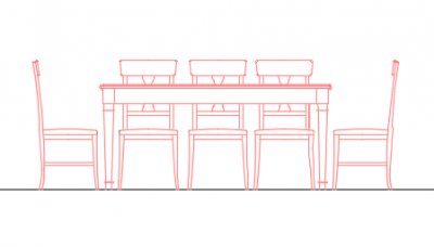 Dining table elevation dwg