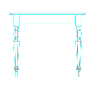 wood table elevation dwg
