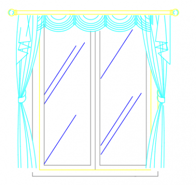 curtains window elevation dwg