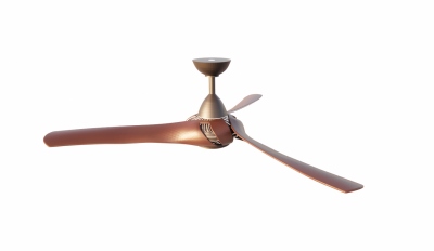Ceiling fan with 3 brown wings revit family