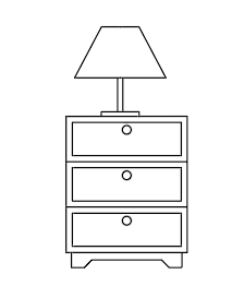 Storage 3 Drawers_table lamp elevation dwg