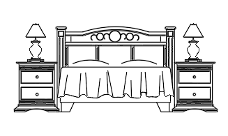 Bed Double elevation dwg