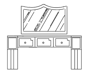 furniture bedroom cabinet-mirror elevation  dwg