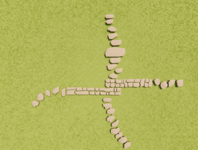 Cross path in garden sketchup model