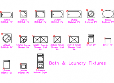 BATH AND LAUNDRY FIXTURES DWG