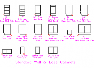 STANDARD WALL AND BASE CABINETS dwg