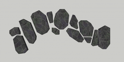 Black polish stone path sketchup model