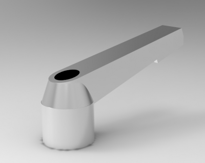 Autodesk Inventor ipt file 3D CAD Model of plastic Lever with smooth bored insert, A (mm)=40	X (mm)=6	T1 (mm)=10	D1 (mm)=13.8