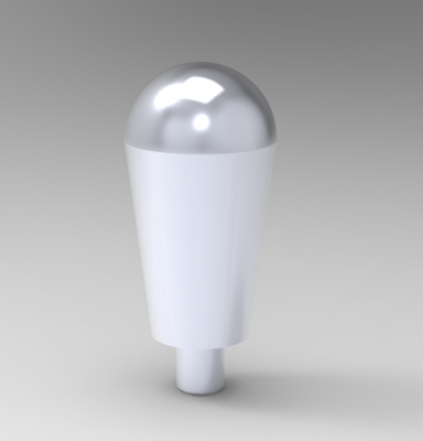 Solid-works 3D CAD Model of Grip handle with threaded screw,  L=55	d=M10	D=30	f=20	A=12