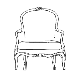 Chair luxury elevation  dwg 