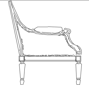 Chair luxury elevation  dwg