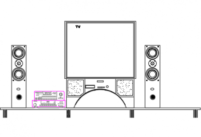 Wall TV library dwg
