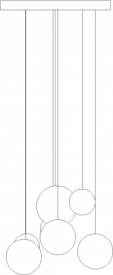 2000mm Length Glass Ball Right Side Elevation dwg Drawing