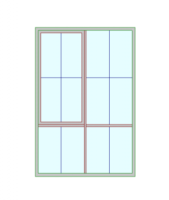 Casement Double Window with Base Opining Revit Family