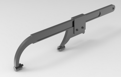 Autodesk Inventor ipt file 3D CAD Model of   Sliding jaw pin wrench:  	A(mm)=8	        B(mm)=2,5-4	L(mm)=210	Mass(kg)=0.38