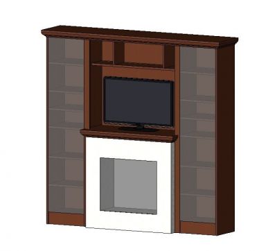 Fireplace and TV Revit Family