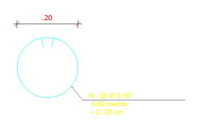 20cm Circular wire details DWG Drawing
