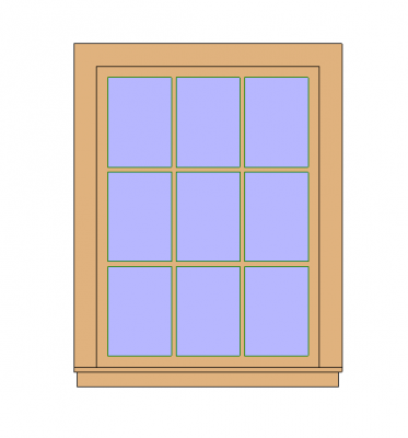 Casement Window 3x3 with Trim Revit Family