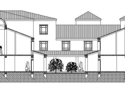 Architectural - Large Three Storey Building Sectional Elevation