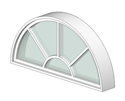 Округлые модель окна Revit