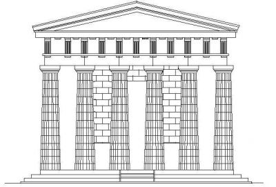 Arquitectónico - templo de Apolo Elevación