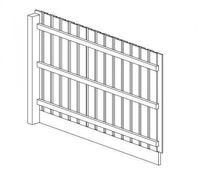 Closeboard Fence Panel Revit family 