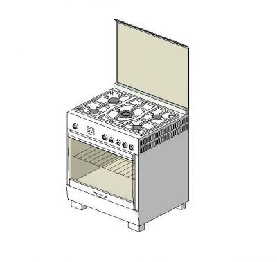 Gas oven range revit model