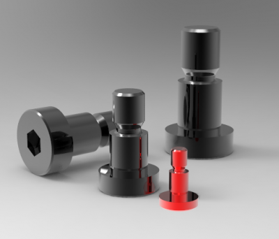 Autodesk Inventor 3D CAD Model of Steel Cylinder Head Shoulder Bolt-m14-L18